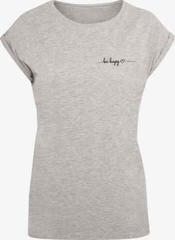 Merchcode Shirt 'Be Happy' in Grey: front