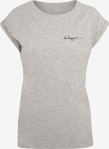 Merchcode T-Shirt  'Be Happy' in Grau: predná strana