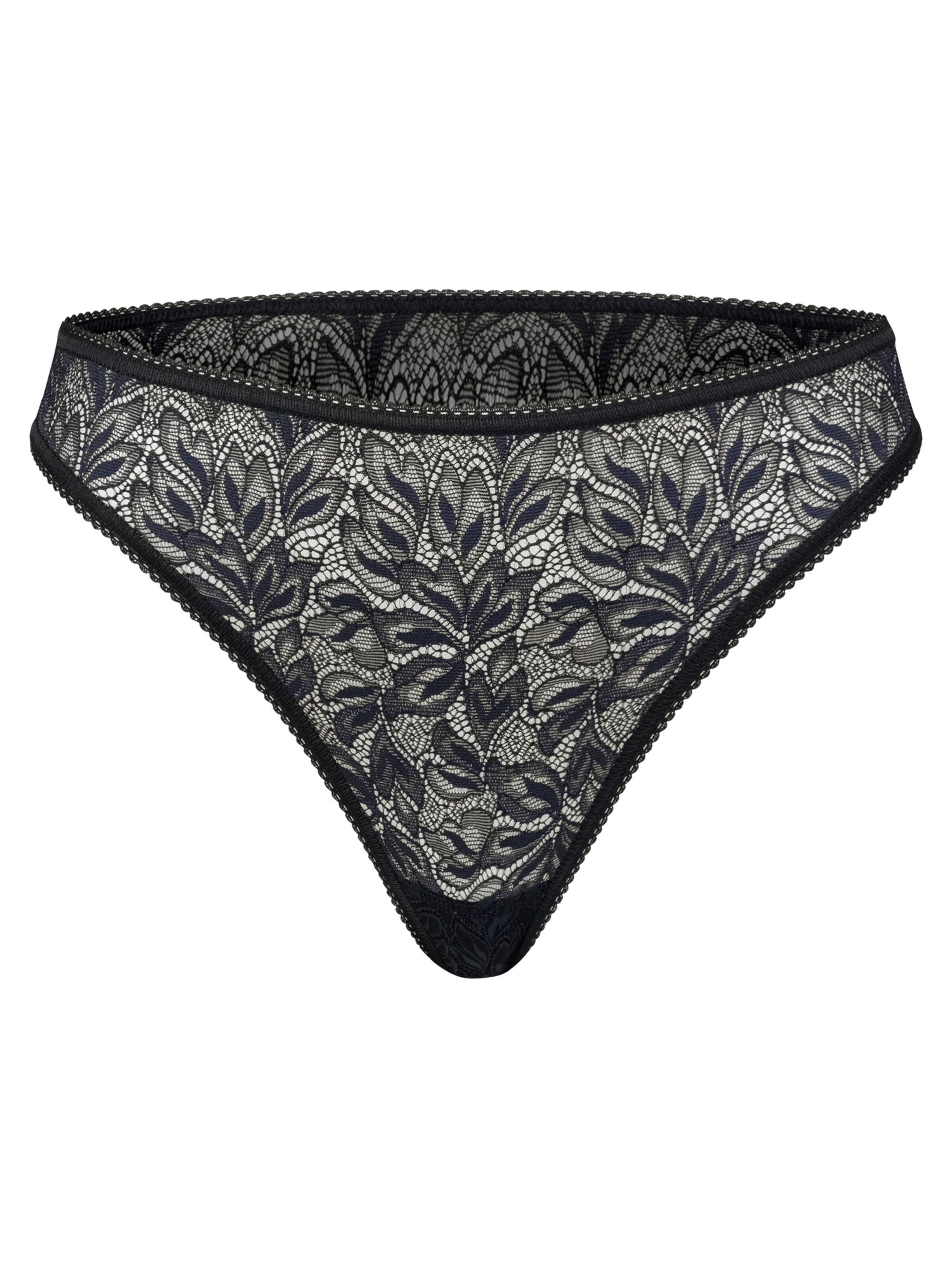 Erlich Textil - Tanga 'Iconic Lace' em preto: frente