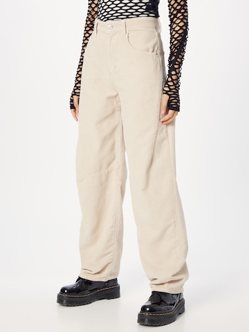 BDG Urban Outfitters - Perna larga Calças 'Logan' em bege: frente