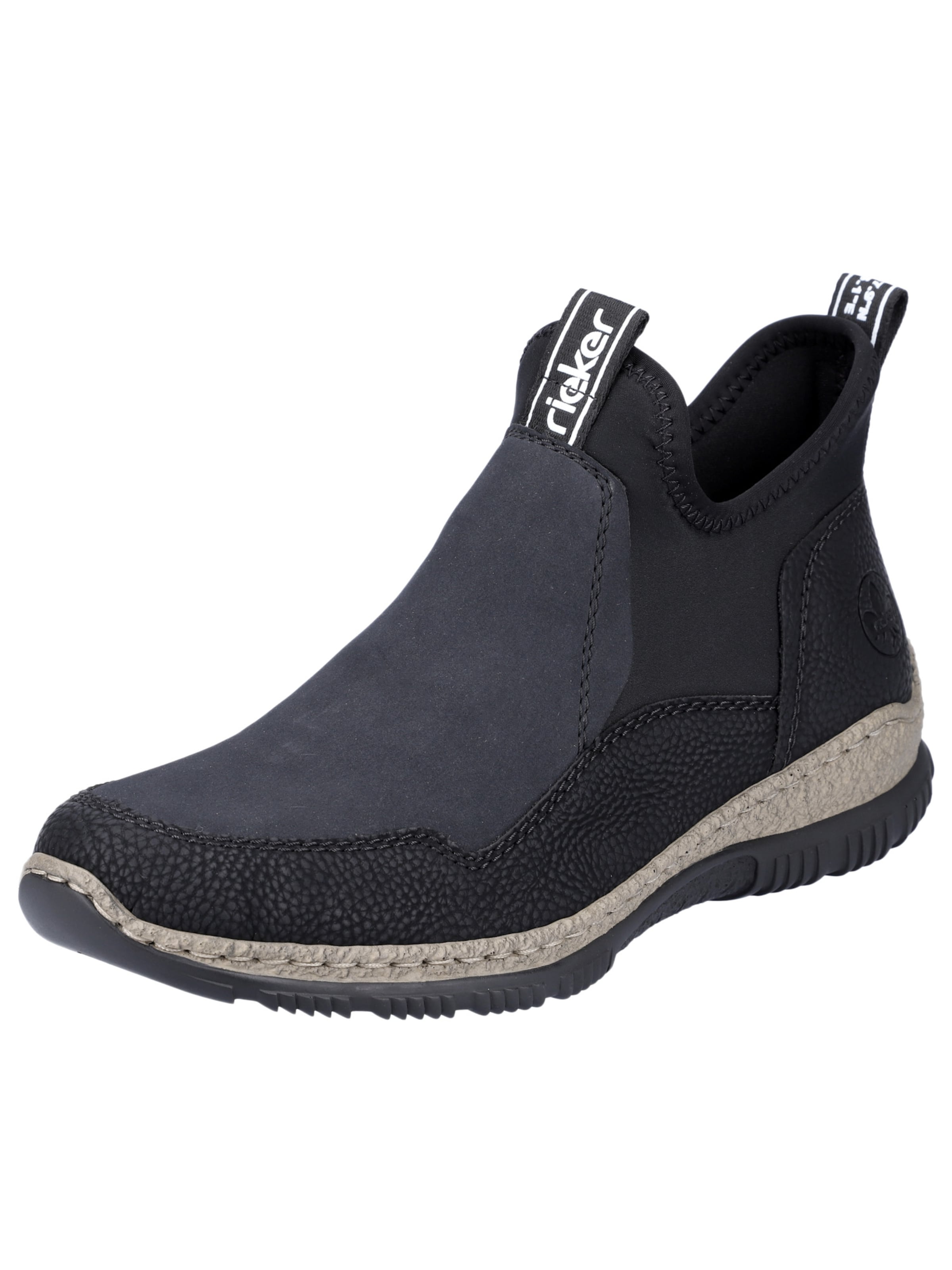 Rieker - Sapatilhas slip-on em preto: frente