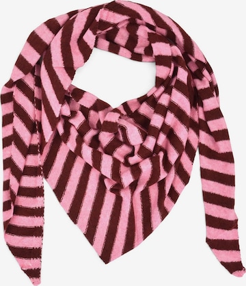 styleBREAKER Tuch 'Strick Dreieckstuch mit Streifen Muster' in Pink: Vorderseite
