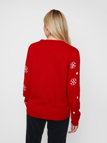 Threadbare Pullover 'Xmas Jumper Snowman' in Rot