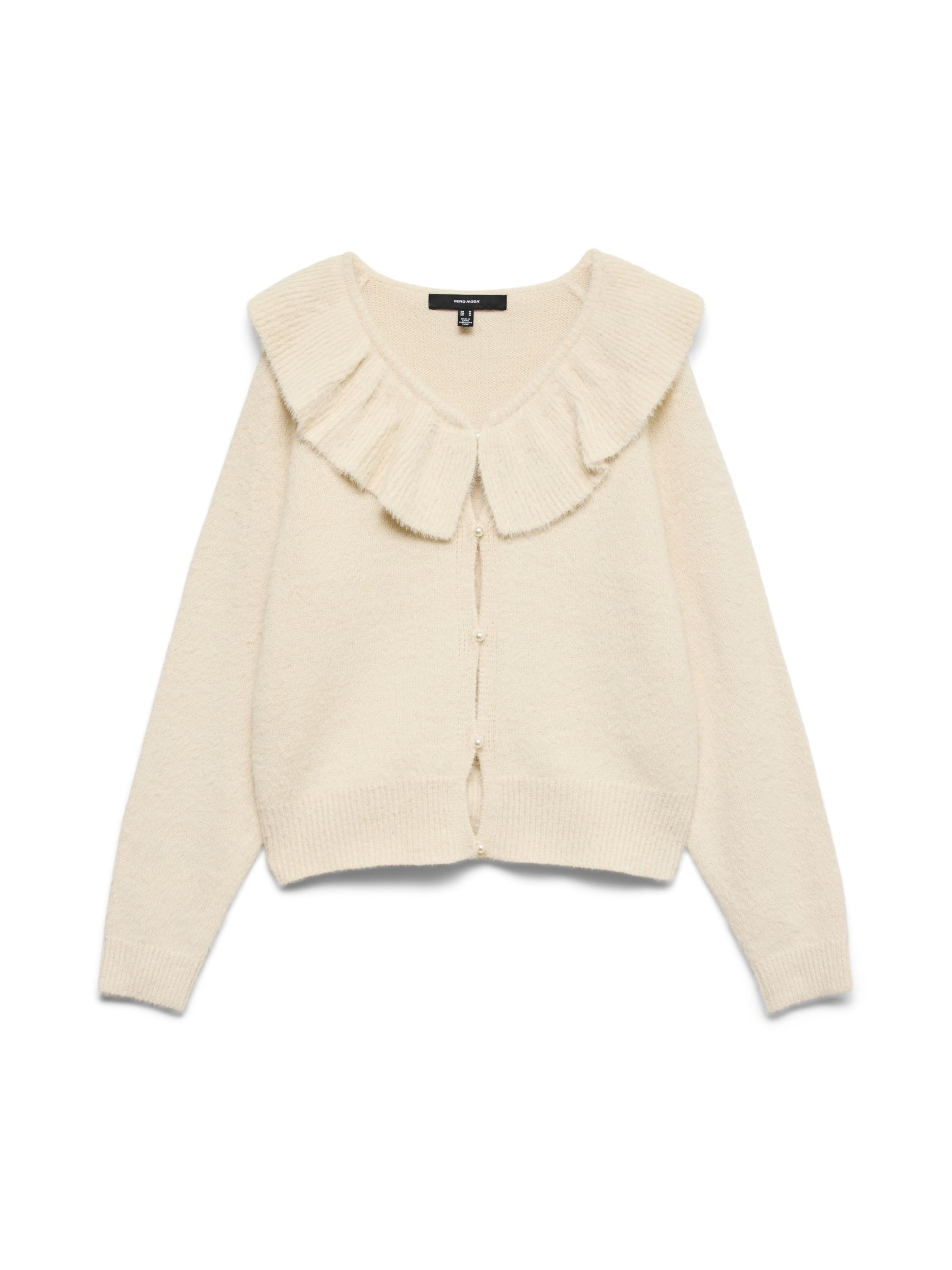 VERO MODA Gebreid vest 'PUFF' in Beige: voorkant