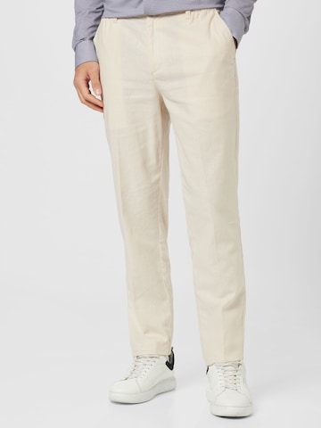 Les Deux Regular Pleated Pants 'Pino' in Beige: front