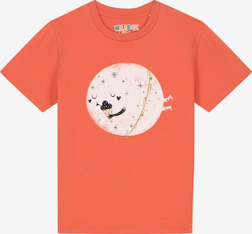 watabout.kids T-Shirt 'Planet mit Eis' in Orange: Vorderseite