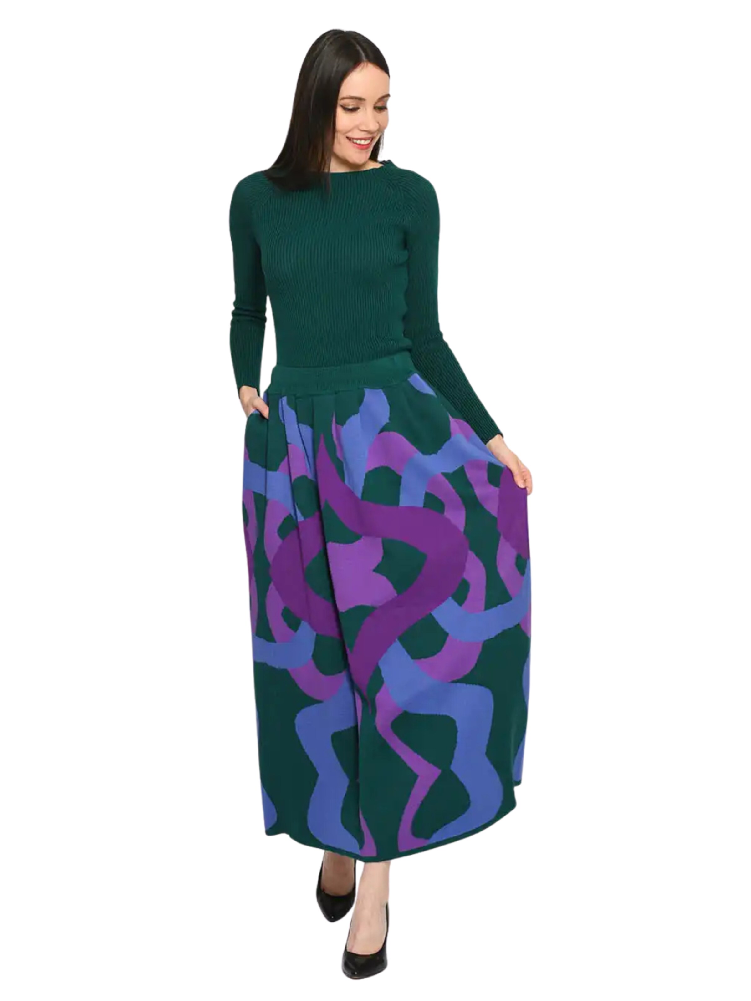 Csillag Zsuzsi - Falda 'Dreamgate Ruffled Pocket' en verde