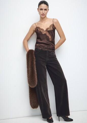 MANGO Wide Leg Jeans 'Tokio' in Braun