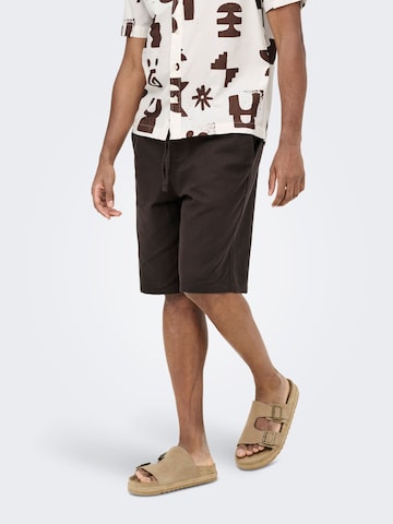 Only & Sons Wide Leg Bukser 'ONSDaves' i brun: forside