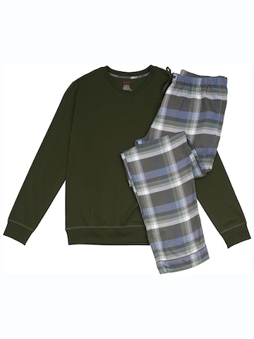 La V Pajamas long in Green: front