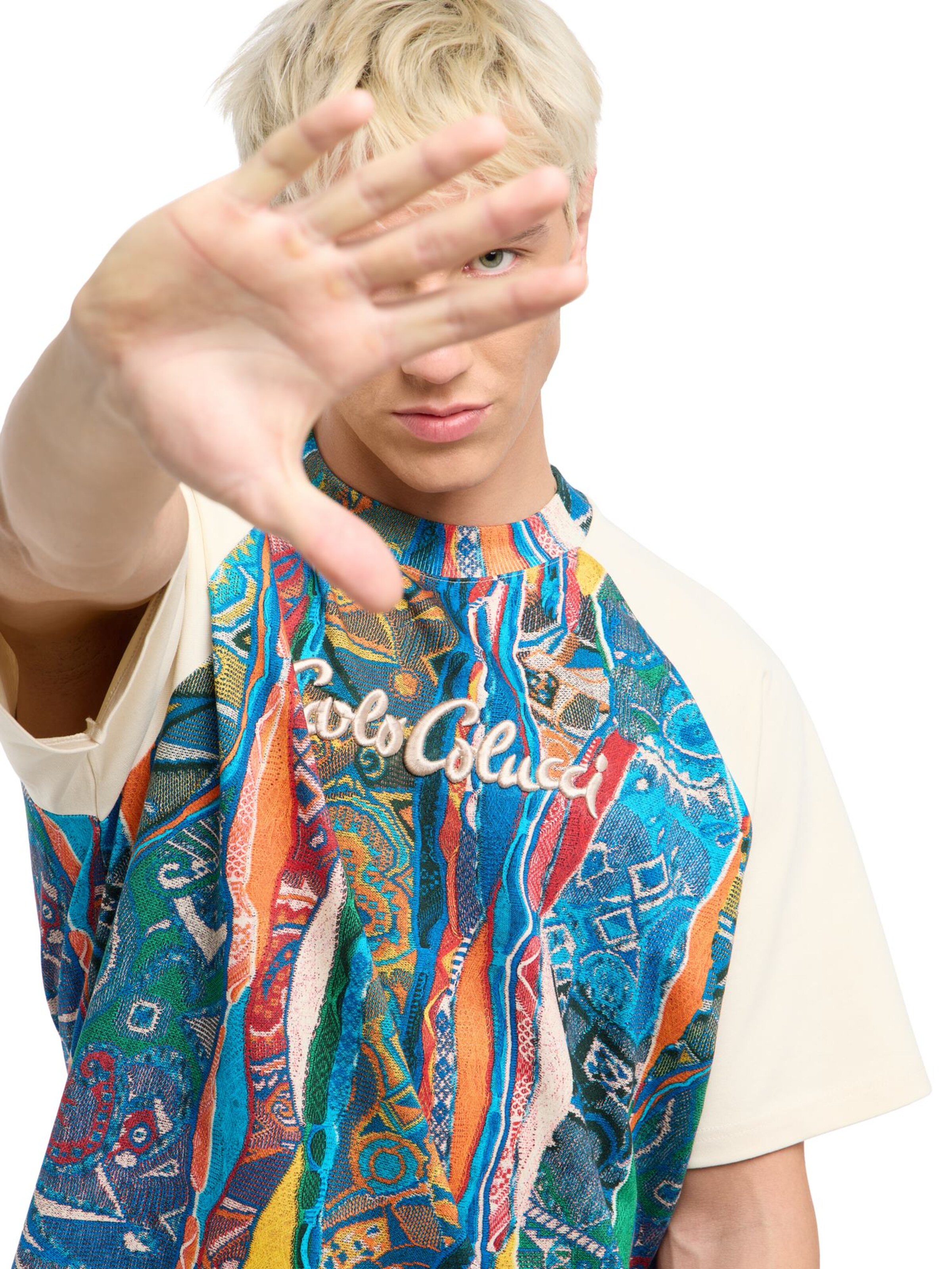 T-Shirt 'Eschfaller' Carlo Colucci en blanc