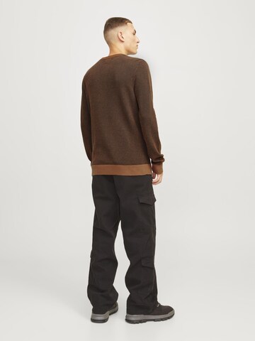 JACK & JONES Sweater 'JJEGlobe' in Brown