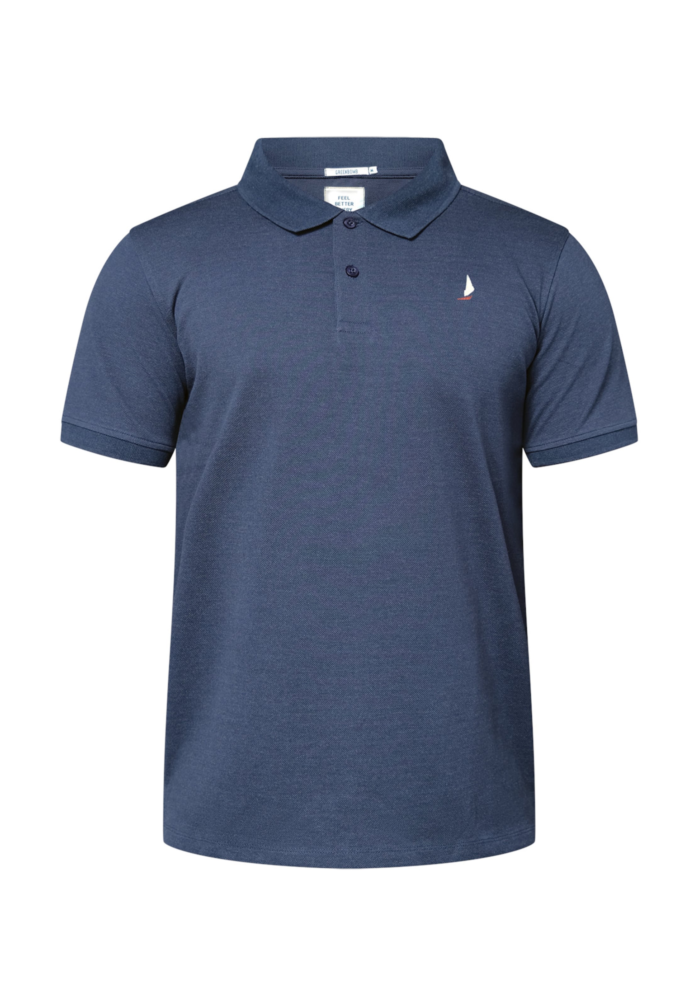 GREENBOMB Poloshirt 'Nature Sailship' in Blau: Vorderseite