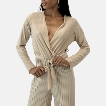 Elara Jumpsuit in Beige