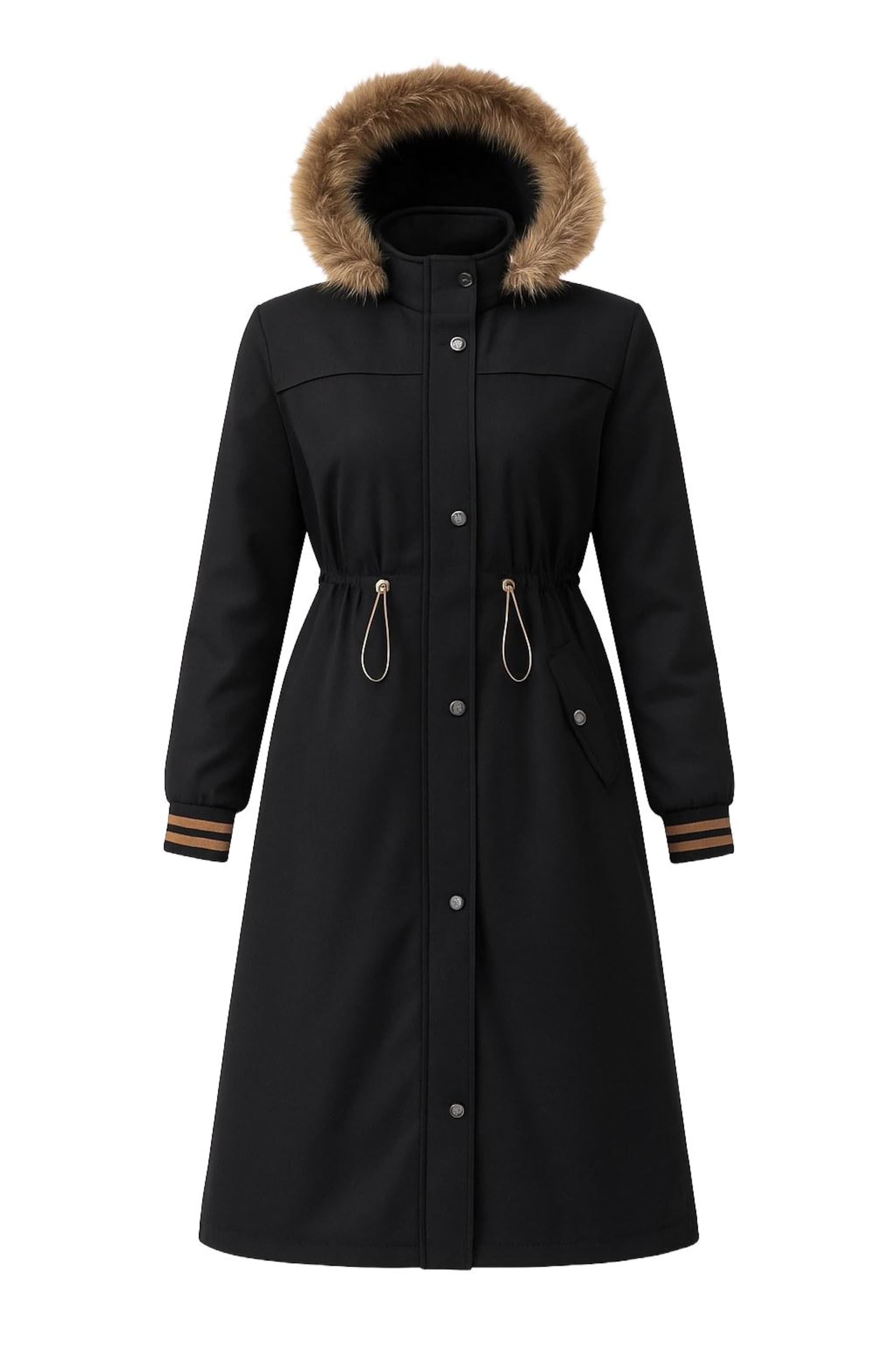 MODAMIHRAM Winterparka in Zwart: voorkant