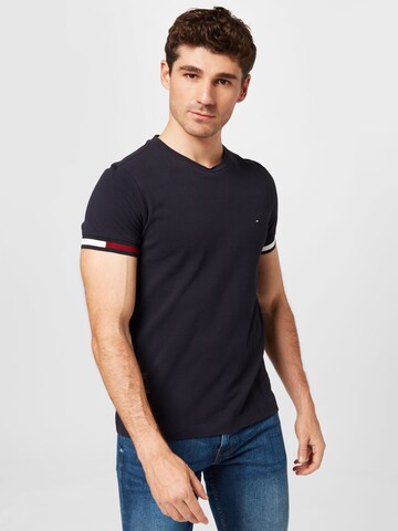 TOMMY HILFIGER - Camisa em azul: frente