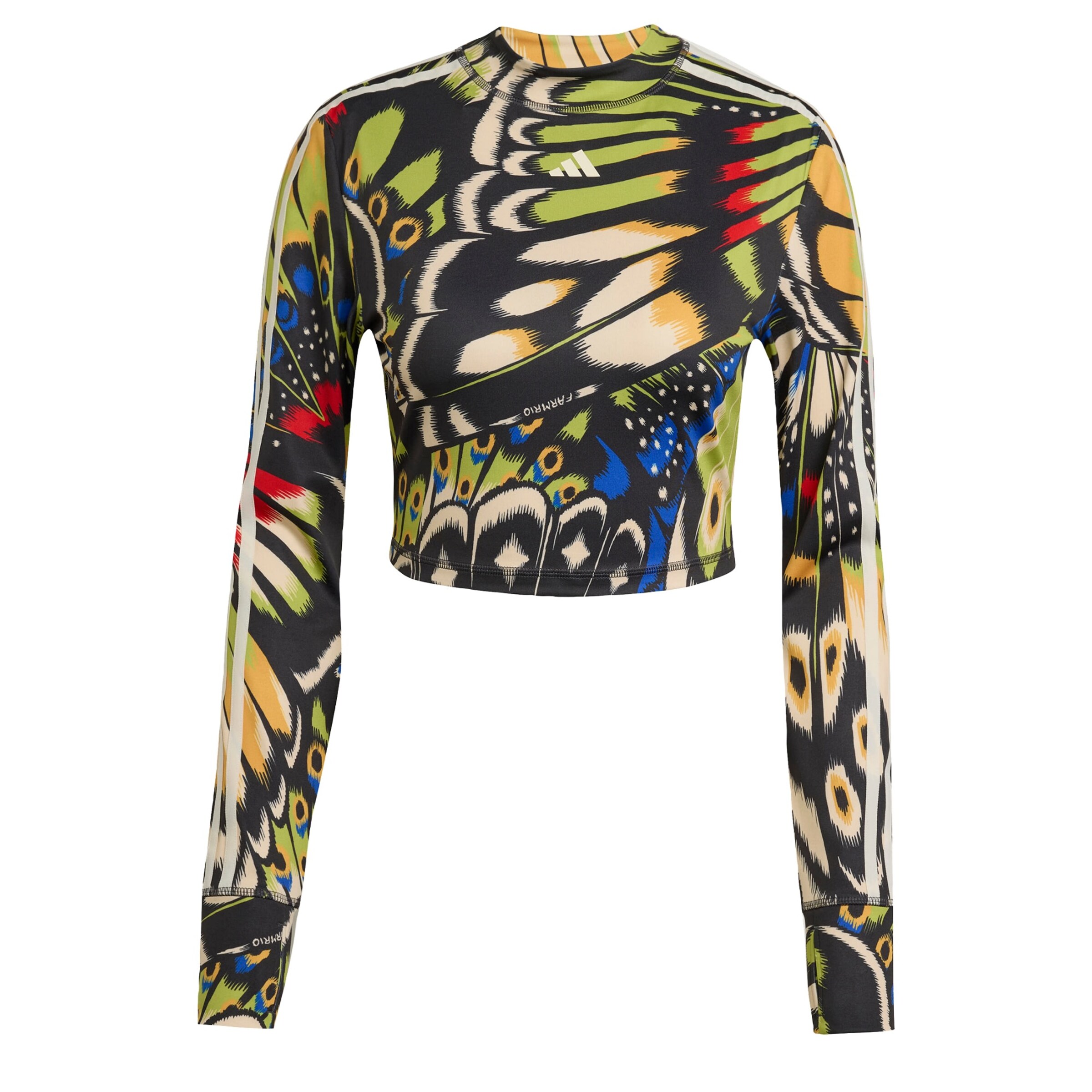 ADIDAS SPORTSWEAR Функциональная футболка 'Adidas x Farm' в Светло-бежевый / Синий / Цвет киви / Черный, Обзор товара