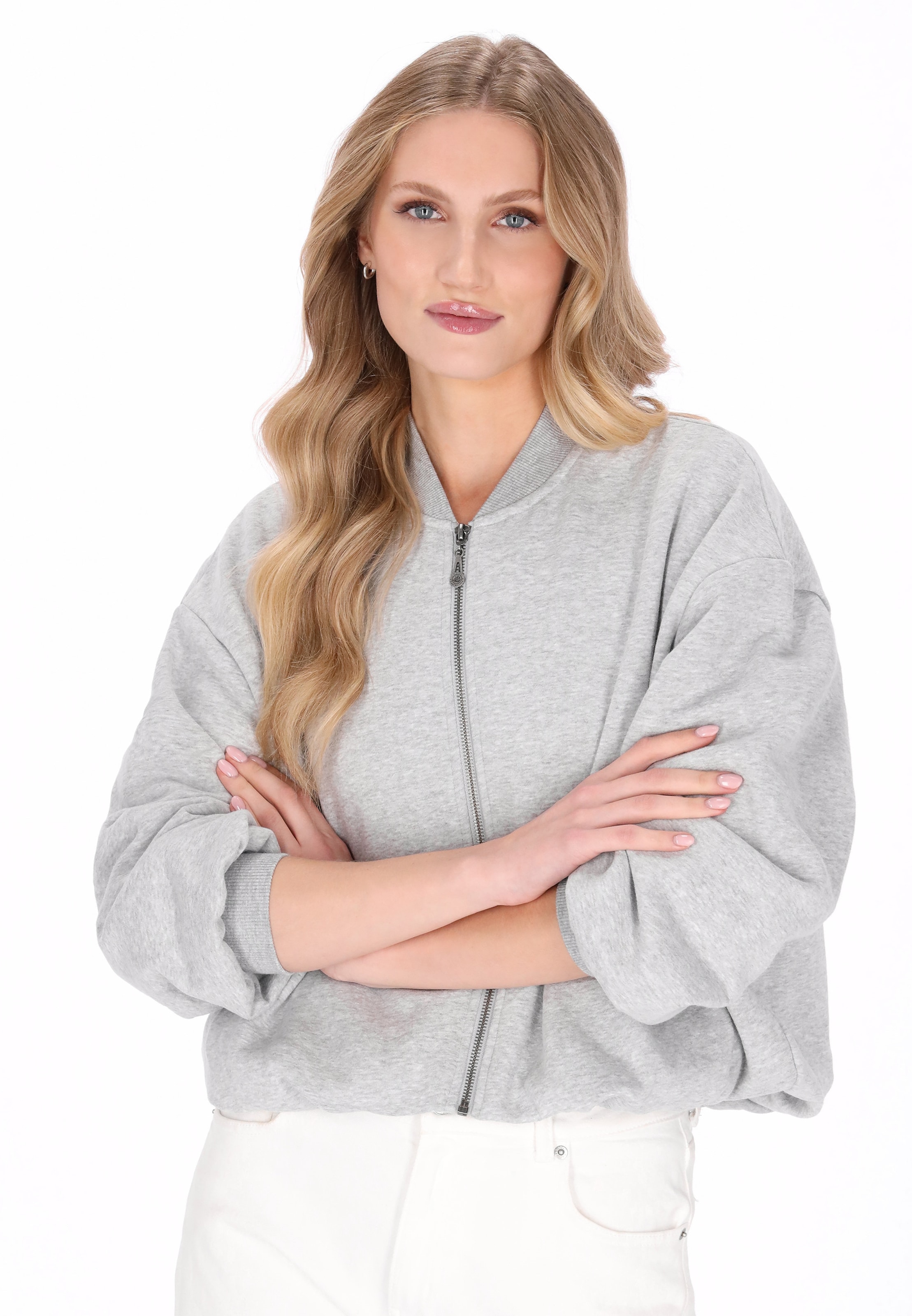 DreiMaster Vintage - Sudadera con cremallera en gris: frente