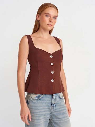 Dilvin Blouse in Brown: front
