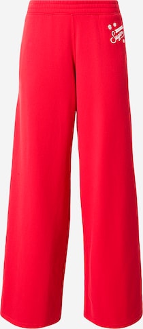 HOLLISTER Baggy Housut 'SUGAR GLITTER' värissä punainen: etupuoli