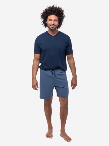 Ammann Short Pajamas 'Night & Home Cotton' in Blue