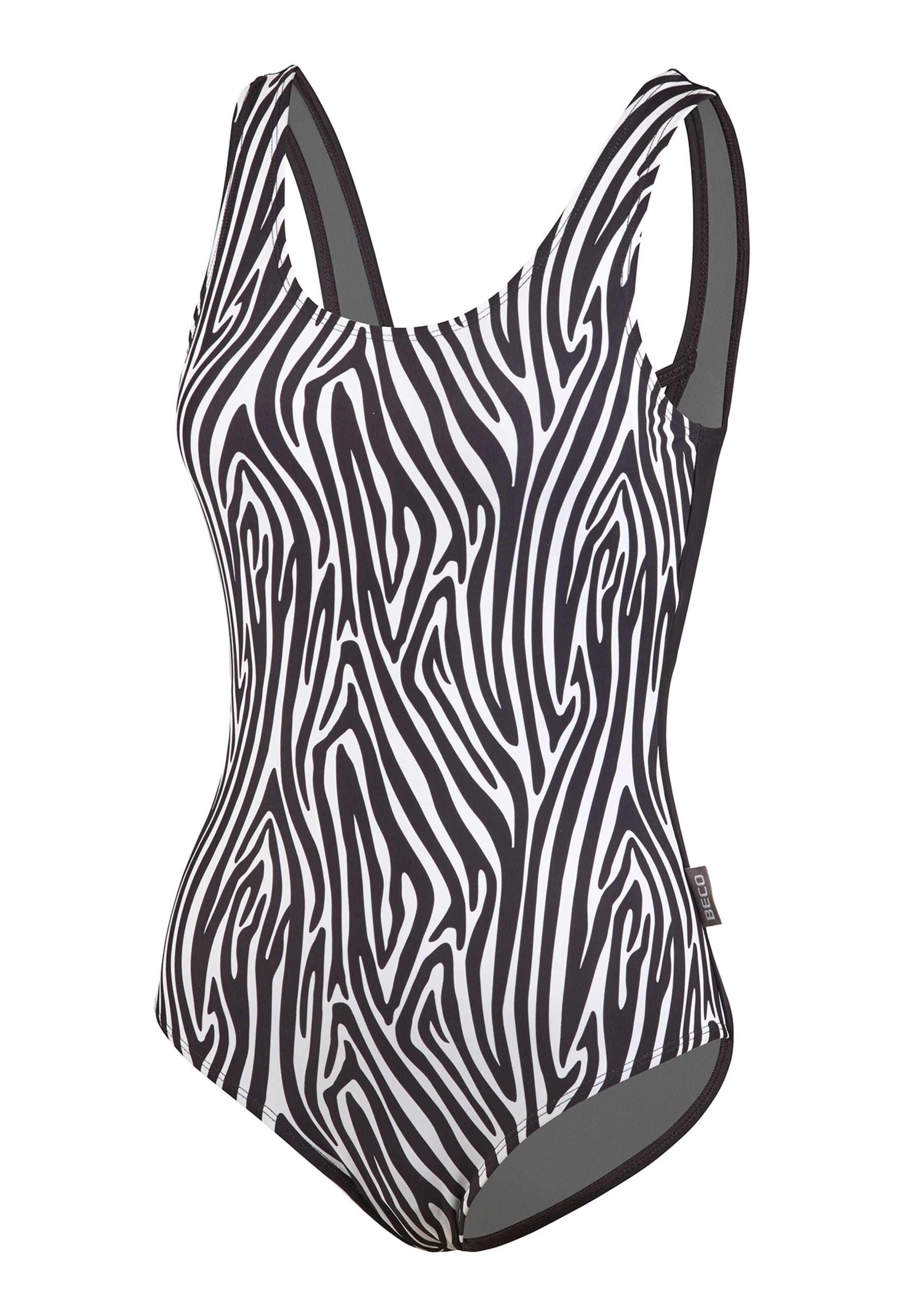 BECO the world of aquasports Bustier Badpak 'Zebra Vibes' in Zwart