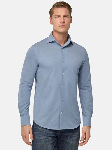 Boggi Milano Slim fit Button Up Shirt in Blue: front