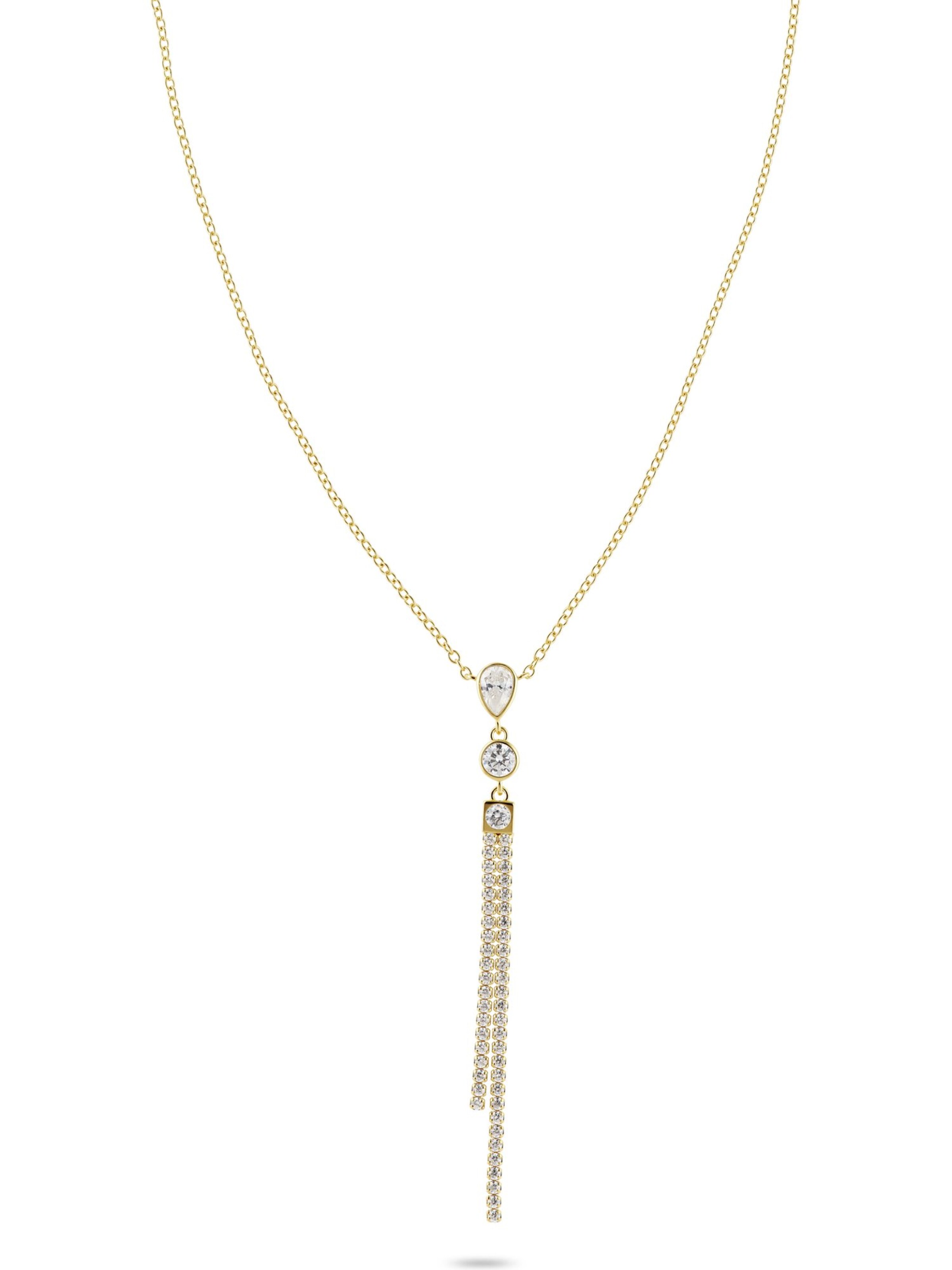 JETTE Kette in One Size in gold / transparent, Produktansicht