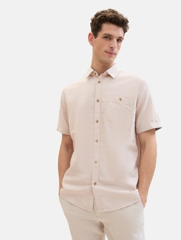 TOM TAILOR Regular fit Button Up Shirt in Beige