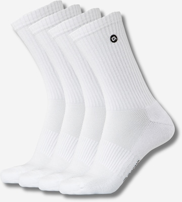 Chaussettes QOLONIA en blanc : devant