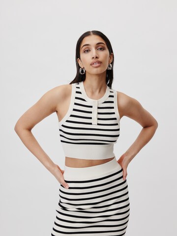 LeGer by Lena Gercke Πλεκτό τοπ 'Evie' σε λευκό: μπροστά