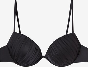 CALZEDONIA T-shirt Bikini Top in Black: front