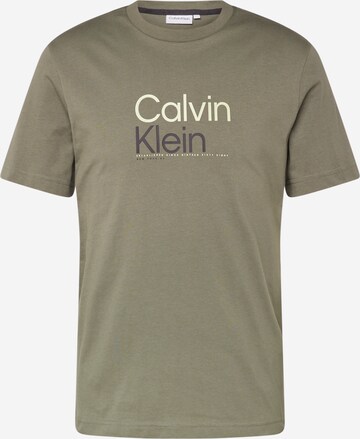 T-Shirt Calvin Klein en vert : devant