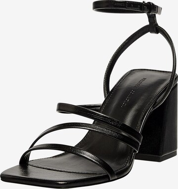 Pull&Bear Strap Sandals in Black: front