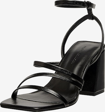 Pull&Bear Strap sandal in Black: front