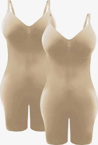 MEETWEE Shaping bodysuit in Beige: front