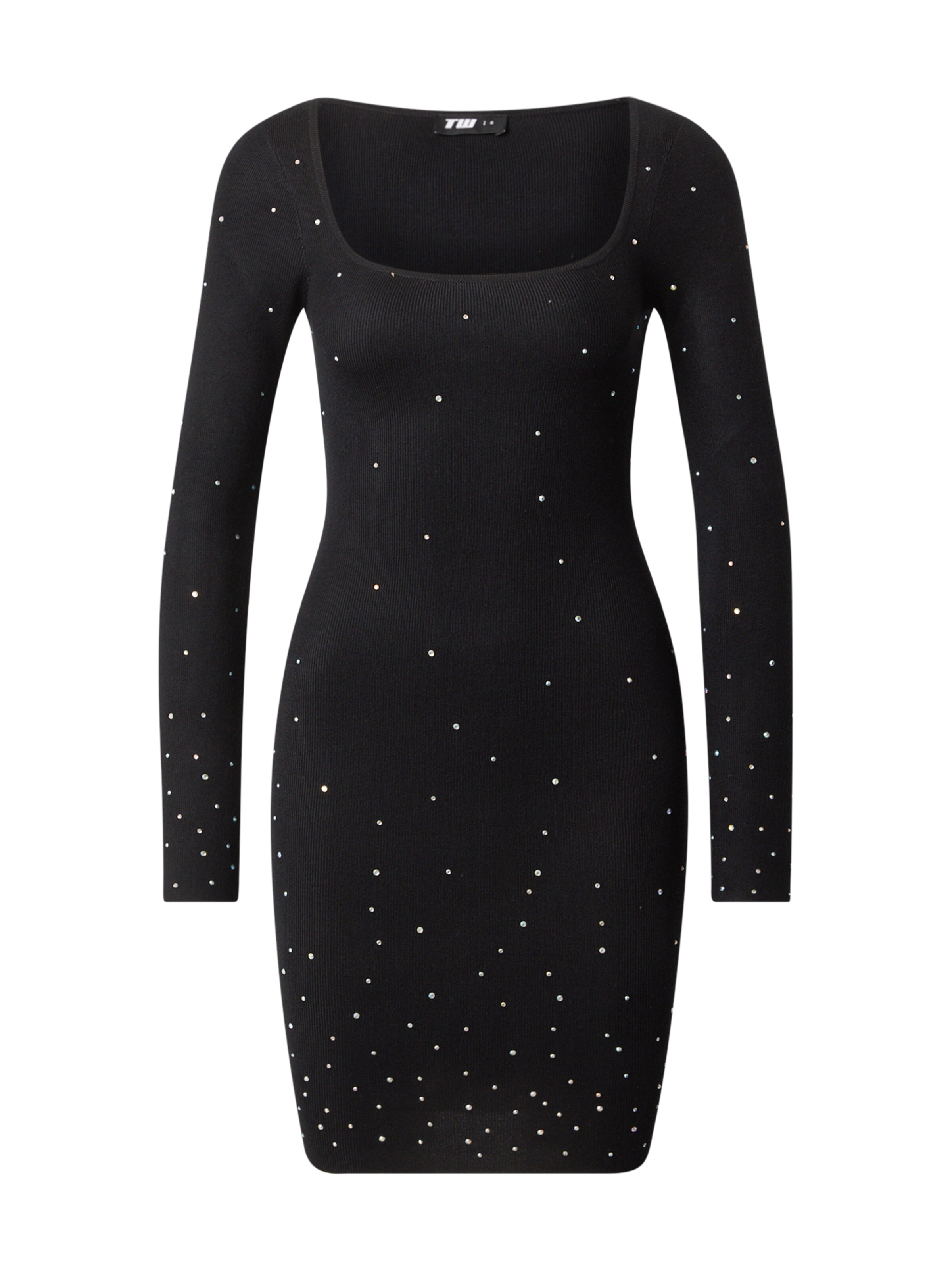 melns Tally Weijl Adīta kleita: no priekšpuses