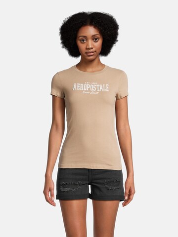 T-shirt AÉROPOSTALE en beige : devant