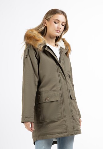 DreiMaster Vintage Winter Coat in Green: front