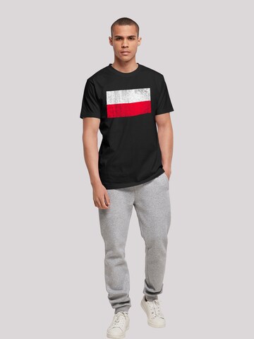 T-Shirt 'Polen Flagge' F4NT4STIC en noir