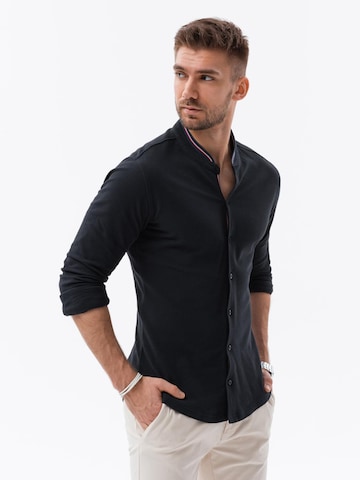 Ombre Button Up Shirt in Black: front