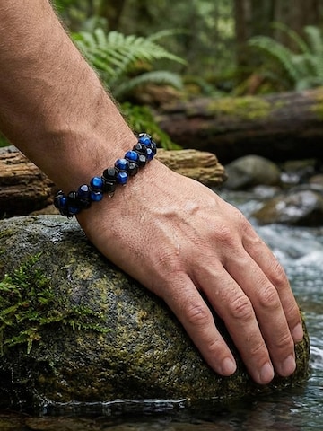 UNIQAL Armband 'BLAUES TIGERAUGE TURMALIN' in Gemengde kleuren