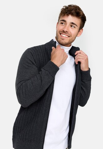 INDICODE JEANS Knit Cardigan 'Cason' in Grey