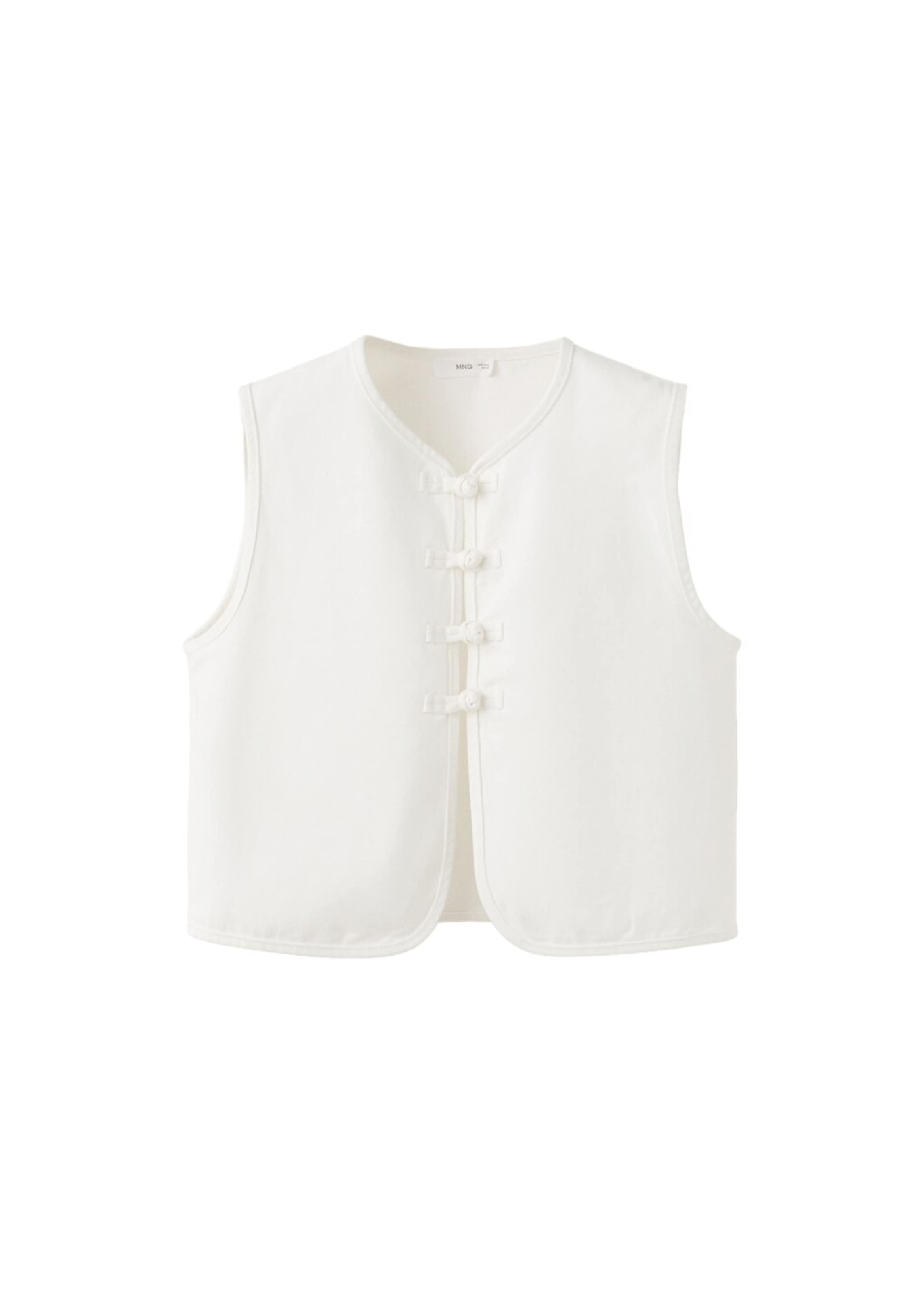 MANGO TEEN Weste 'Aiko' in Weiß: Vorderseite