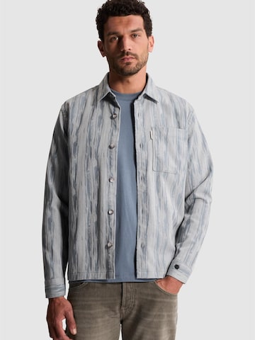 CAST IRON Regularny krój Koszula 'Overshirt with jacquard pattern and chest pocket' w kolorze szary: przód