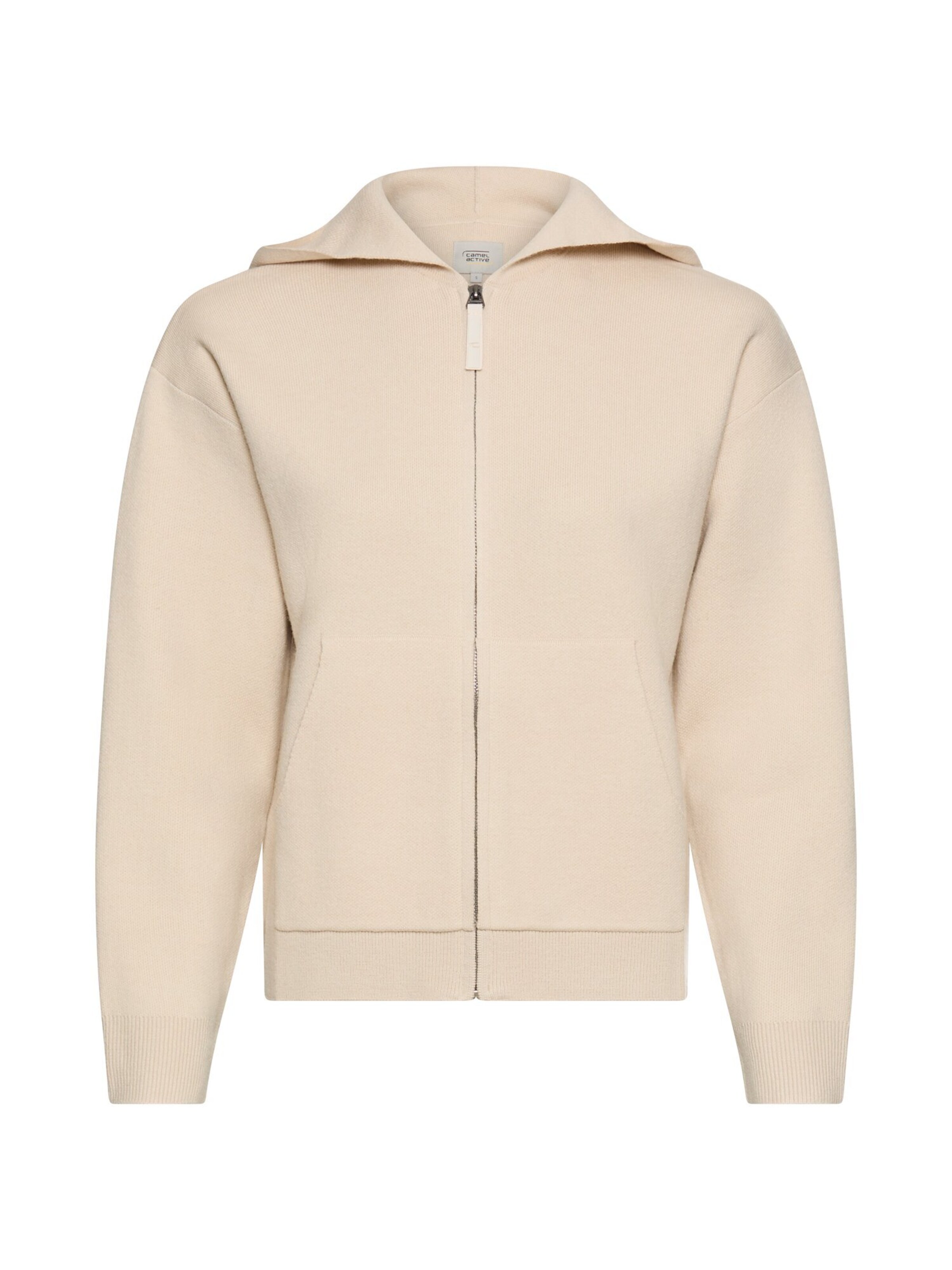 CAMEL ACTIVE Strickjacke mit Kapuze in Beige: Vorderseite