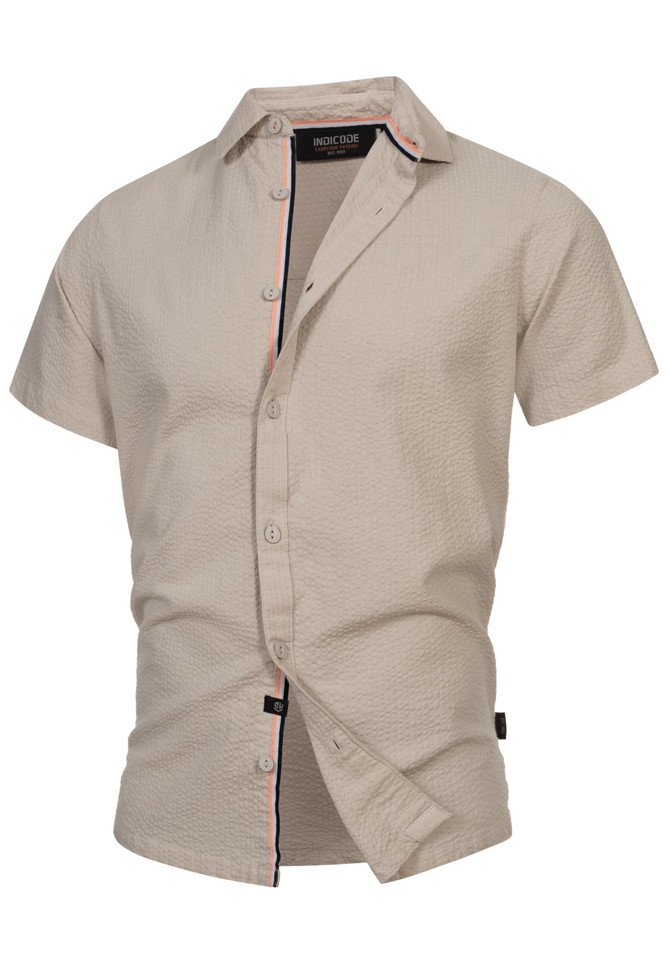 INDICODE JEANS Button Up Shirt 'Maribo' in Beige: front