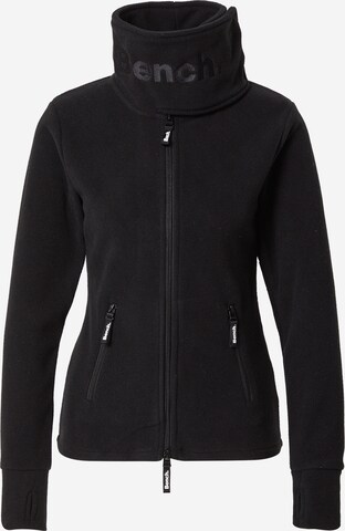 BENCH Fleece Jacket 'Funnel' in Black: front