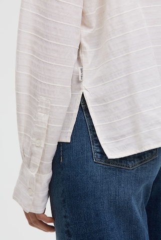 SENSES.THE LABEL Boxy-Bluse BER:RY mit Web- und Lurexfäden in Weiß