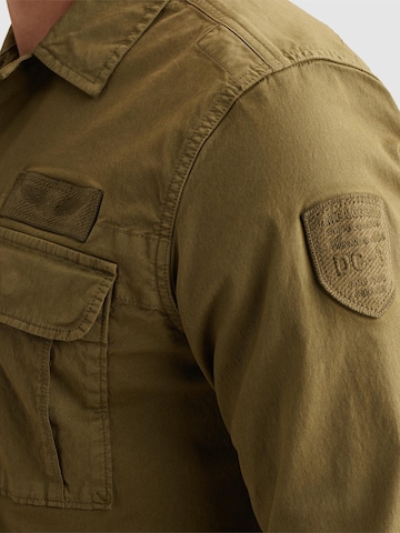PME Legend Regular fit Skjorta 'PME LEGEND - Shirt jacket with chest pockets and badge on the sleeve' i brun